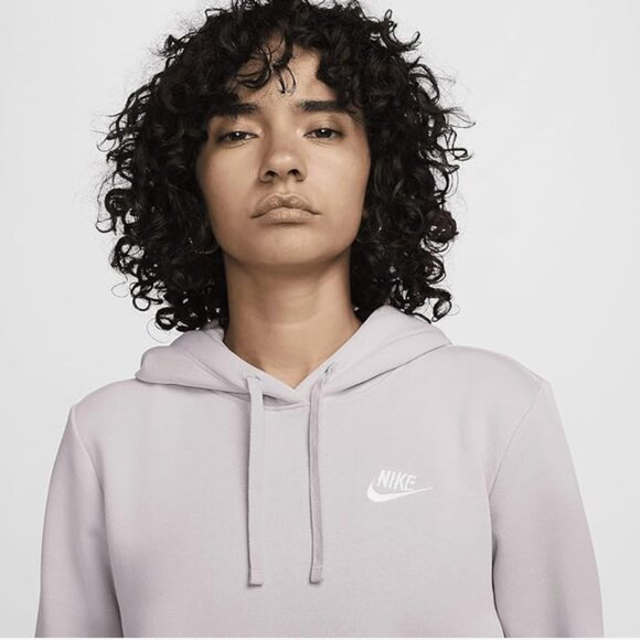 Nike Sportswear Club Fleece Women's Pullover Hoodie Platinum Violet - Picture 3 of 4